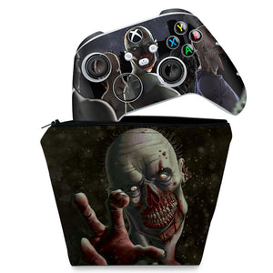 KIT Capa Case e Skin Anti-Rage Xbox Series S X Controle - Zombie Zumbi The Walking - Pop Arte Skins