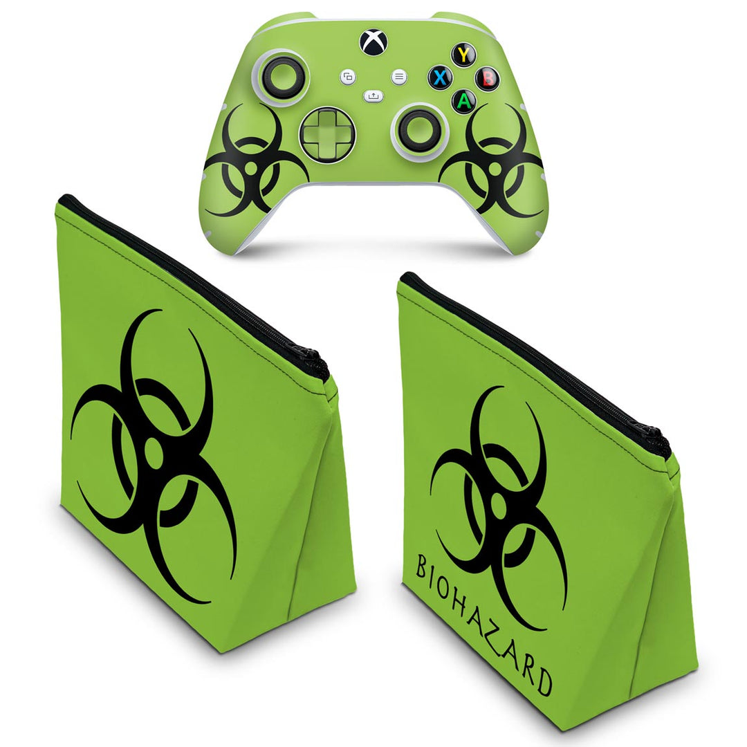 KIT Capa Case e Skin Anti-Rage Xbox Series S X Controle - Biohazard Radioativo - Pop Arte Skins - foto 2