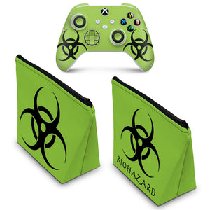 KIT Capa Case e Skin Anti-Rage Xbox Series S X Controle - Biohazard Radioativo - Pop Arte Skins - foto 2
