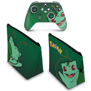 KIT Capa Case e Skin Anti-Rage Xbox Series S X Controle - Pokemon Bulbasaur - Pop Arte Skins - foto 2