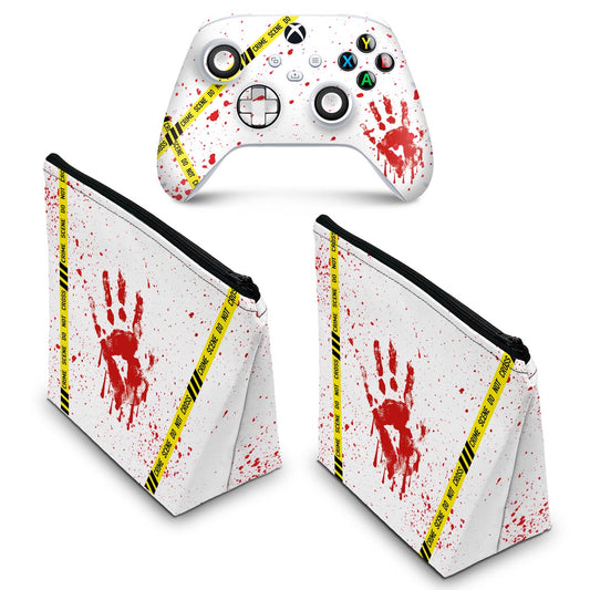 KIT Capa Case e Skin Anti-Rage Xbox Series S X Controle - Cena De Crime Scene