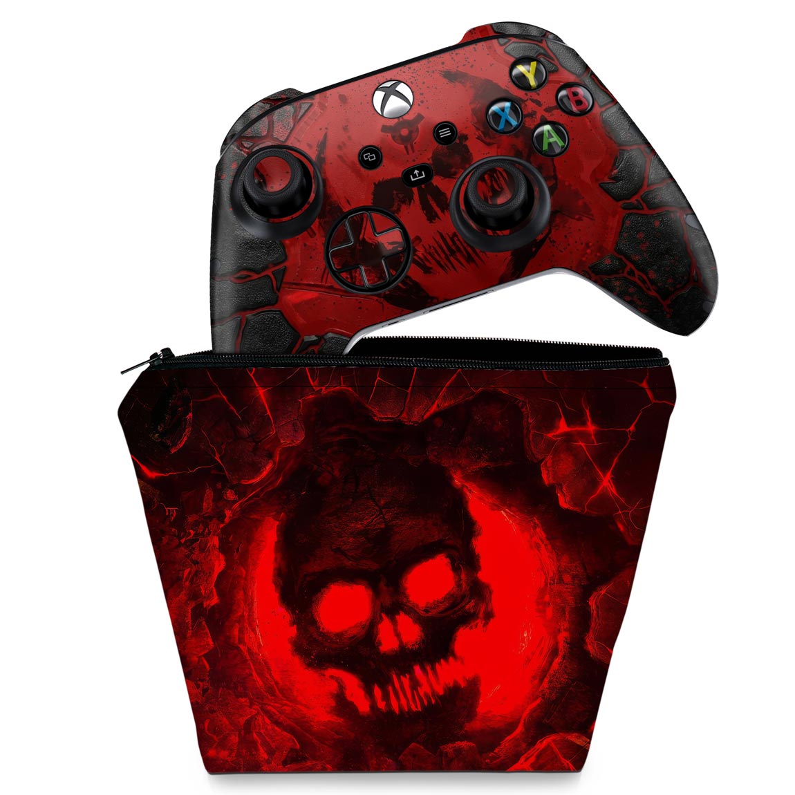 KIT Capa Case e Skin Anti-Rage Xbox Series S X Controle - Modelo 147