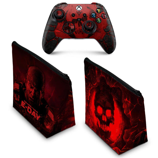 KIT Capa Case e Skin Anti-Rage Xbox Series S X Controle - Gears of War: E-Day - Pop Arte Skins - foto 2