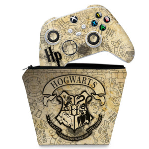 KIT Capa Case e Skin Anti-Rage Xbox Series S X Controle - Harry Potter - Pop Arte Skins