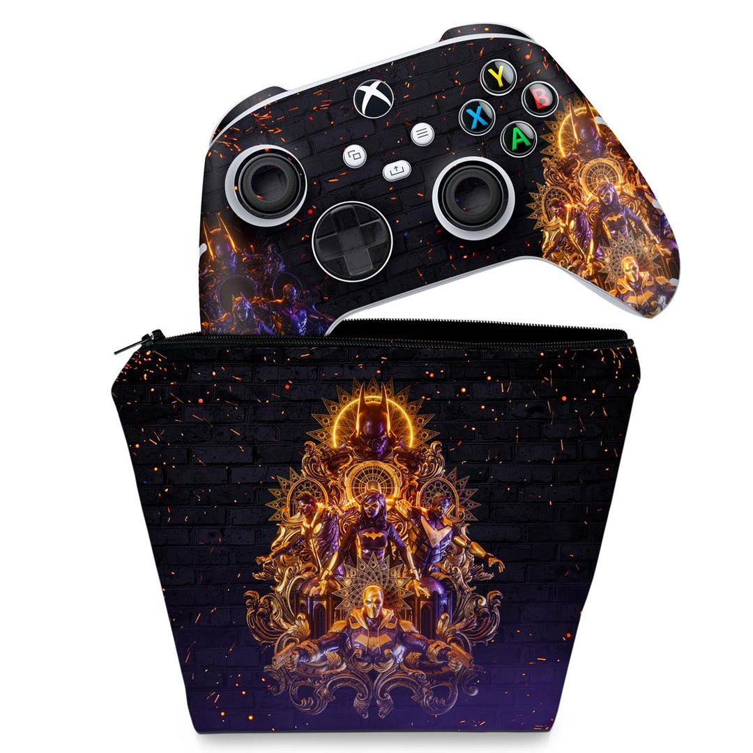 KIT Capa Case e Skin Anti-Rage Xbox Series S X Controle - Gotham Knights - Pop Arte Skins