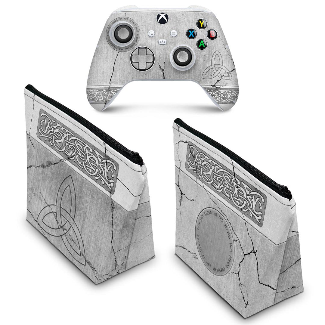 KIT Capa Case e Skin Anti-Rage Xbox Series S X Controle - Mjolnir Thor Amor e Trovão - Pop Arte Skins - foto 2