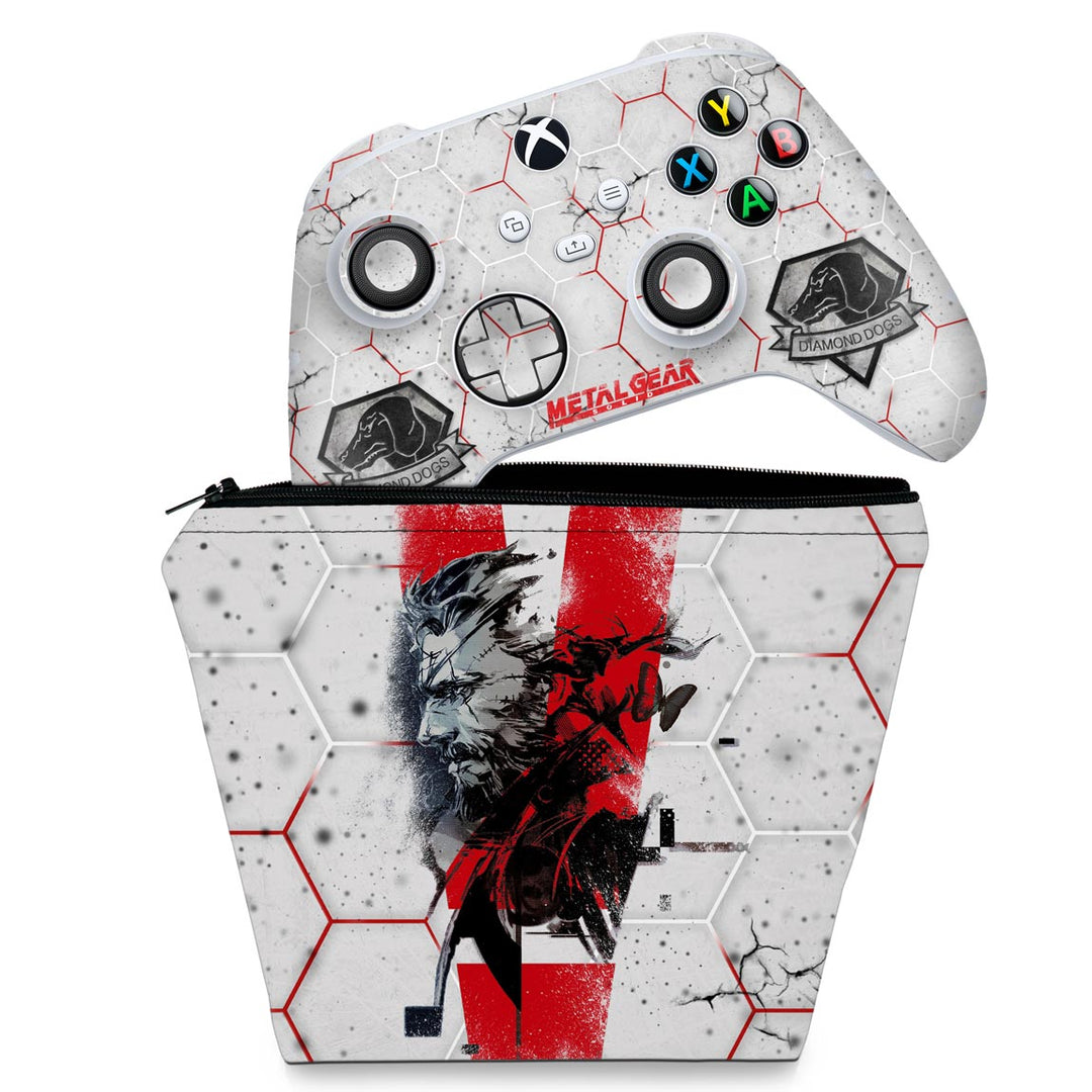 KIT Capa Case e Skin Anti-Rage Xbox Series S X Controle - Metal Gear Solid - Pop Arte Skins