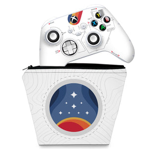 KIT Capa Case e Skin Anti-Rage Xbox Series S X Controle - Starfield Edition - Pop Arte Skins