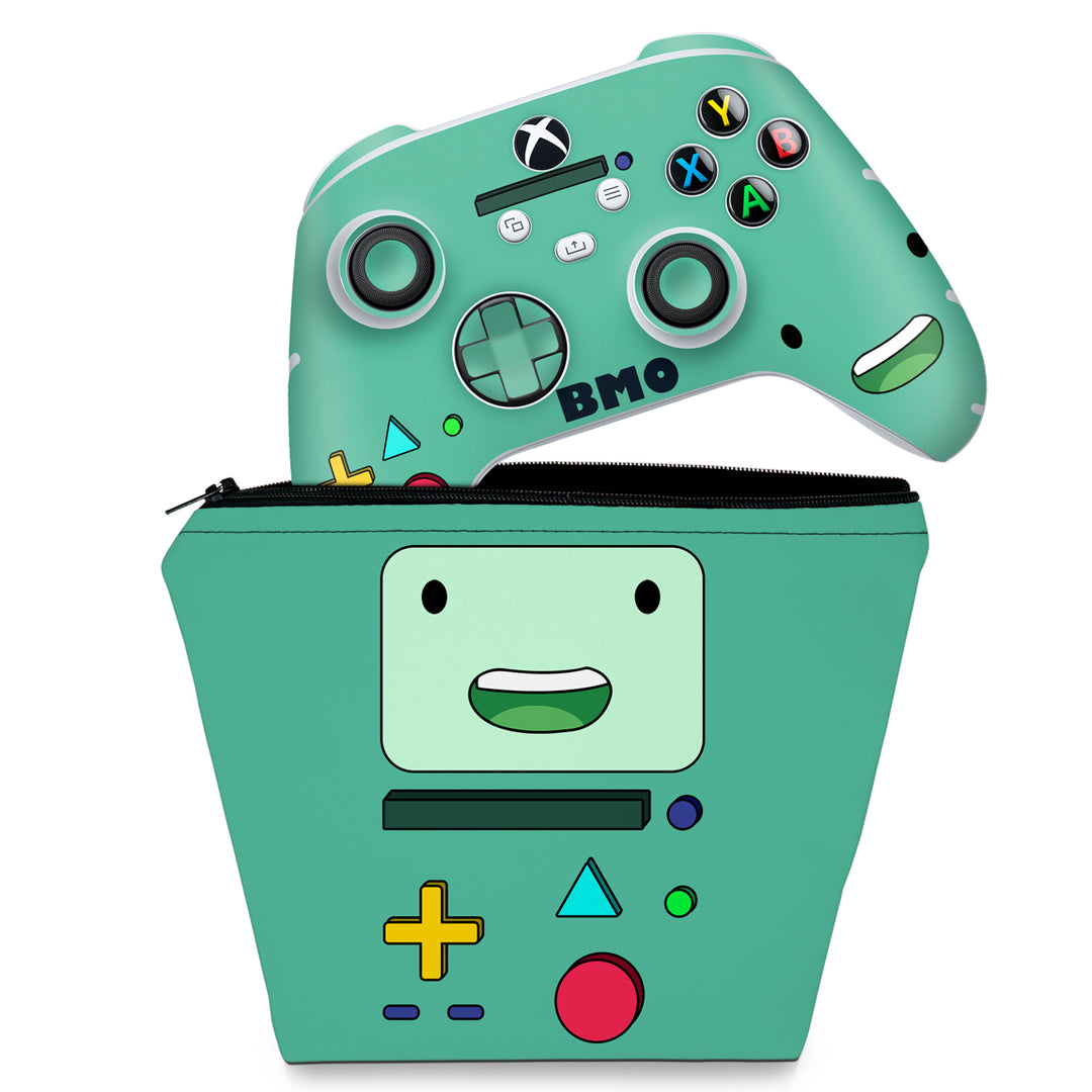 KIT Capa Case e Skin Anti-Rage Xbox Series S X Controle - BMO Hora de Aventura - Pop Arte Skins