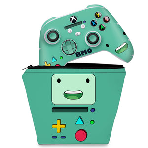 KIT Capa Case e Skin Anti-Rage Xbox Series S X Controle - BMO Hora de Aventura - Pop Arte Skins