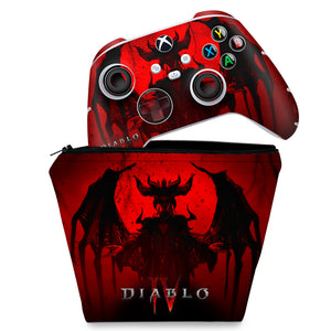 KIT Capa Case e Skin Anti-Rage Xbox Series S X Controle - Diablo IV 4 - Pop Arte Skins