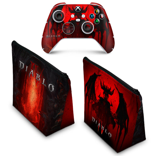 KIT Capa Case e Skin Anti-Rage Xbox Series S X Controle - Diablo IV 4