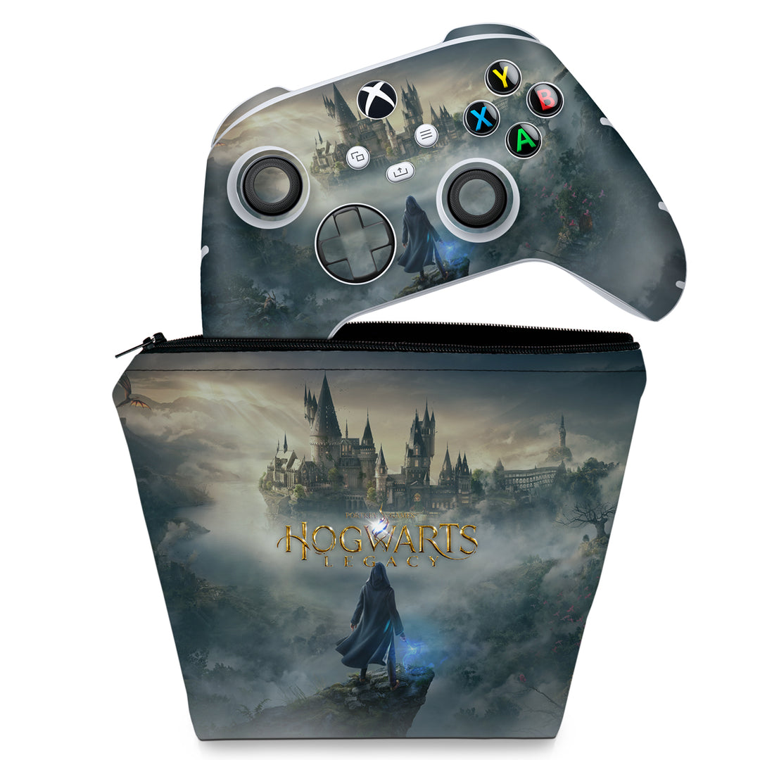 KIT Capa Case e Skin Anti-Rage Xbox Series S X Controle - Hogwarts Legacy - Pop Arte Skins