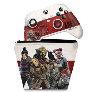 KIT Capa Case e Skin Anti-Rage Xbox Series S X Controle - Apex Legends - Pop Arte Skins