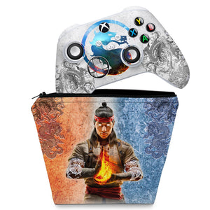 KIT Capa Case e Skin Anti-Rage Xbox Series S X Controle - Mortal Kombat 1 - Pop Arte Skins
