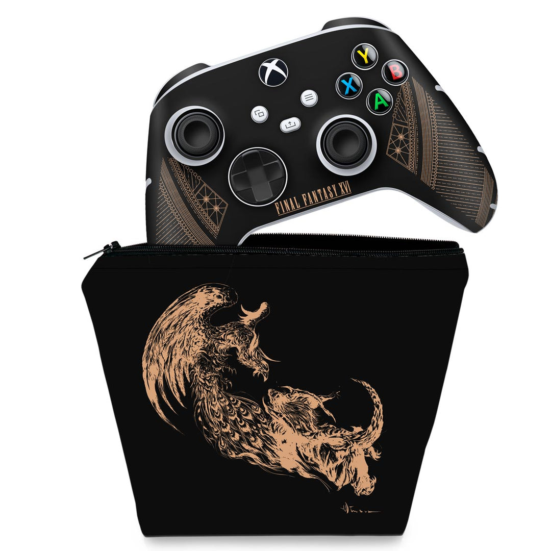 KIT Capa Case e Skin Anti-Rage Xbox Series S X Controle - Final Fantasy XVI Edition - Pop Arte Skins