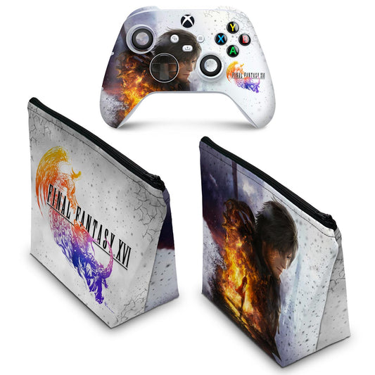 KIT Capa Case e Skin Anti-Rage Xbox Series S X Controle - Final Fantasy XVI