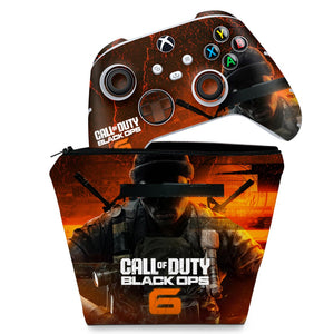 KIT Capa Case e Skin Anti-Rage Xbox Series S X Controle - Call of Duty Black Ops 6 - Pop Arte Skins