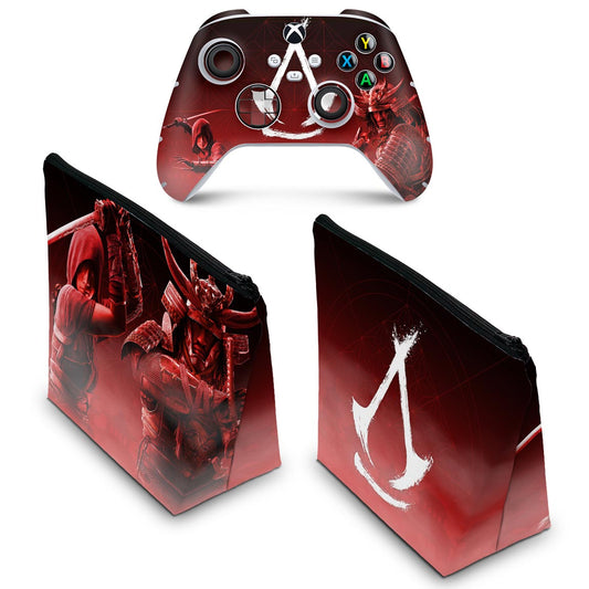 KIT Capa Case e Skin Anti-Rage Xbox Series S X Controle - Assassin's Creed Shadows