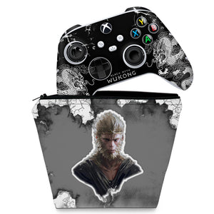 KIT Capa Case e Skin Anti-Rage Xbox Series S X Controle - Black Myth: Wukong - Pop Arte Skins