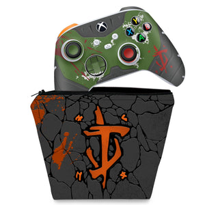 KIT Capa Case e Skin Anti-Rage Xbox Series S X Controle - Doom: The Dark Ages - Pop Arte Skins
