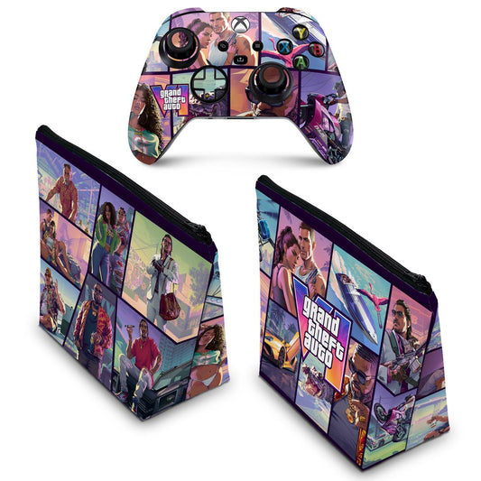 KIT Capa Case e Skin Anti-Rage Xbox Series S X Controle - GTA VI - Pop Arte Skins - foto 2