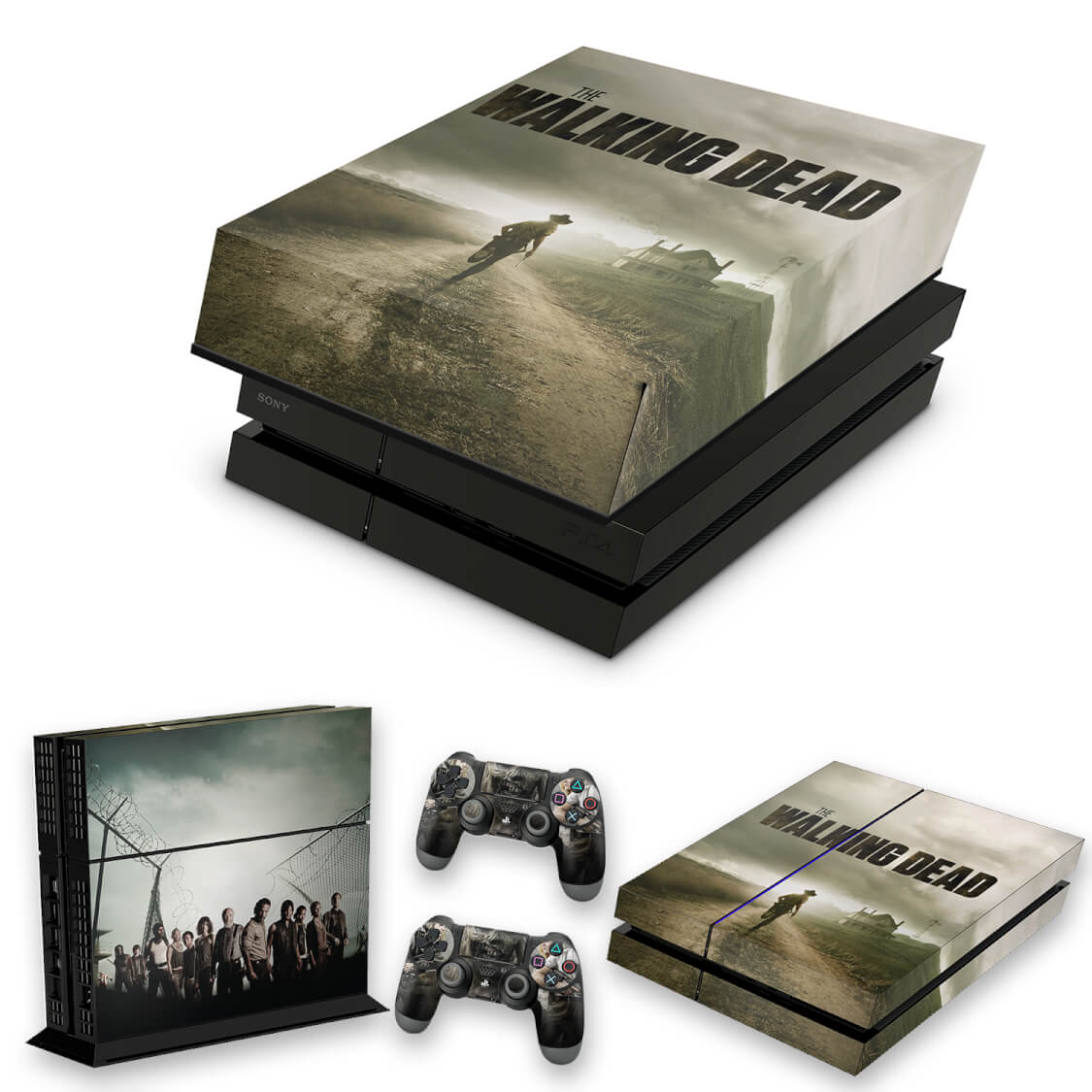 KIT Capa Anti Poeira e Skin Anti-Rage PS4 Fat - The Walking Dead