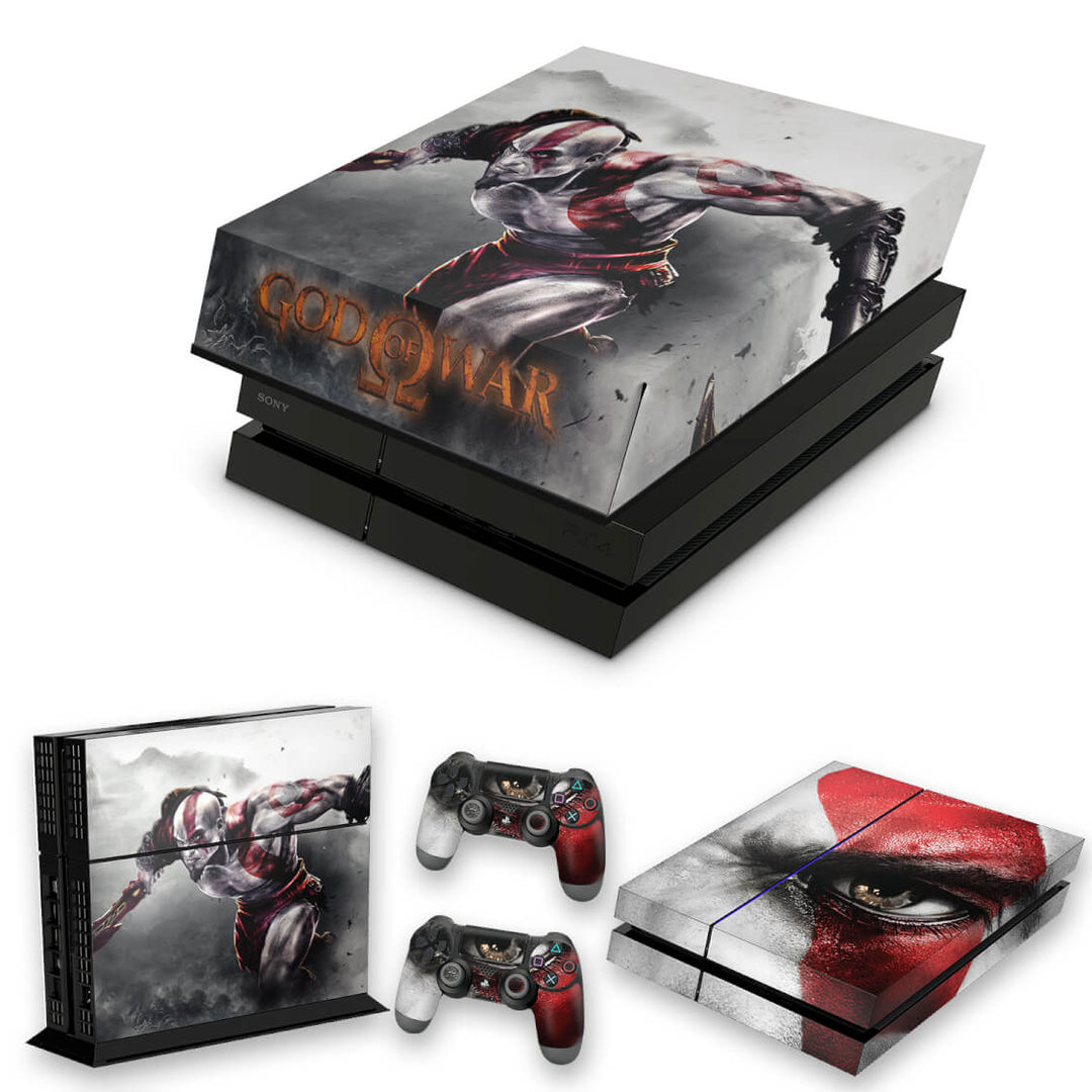 KIT Capa Anti Poeira e Skin Anti-Rage PS4 Fat - God Of War #A - Pop Arte Skins