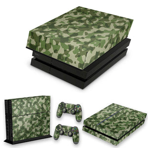 KIT Capa Anti Poeira e Skin Anti-Rage PS4 Fat - Camuflagem Exercito - Pop Arte Skins