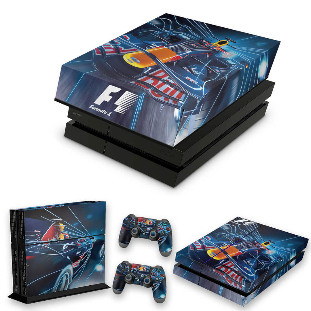 KIT Capa Anti Poeira e Skin Anti-Rage PS4 Fat - Formula 1 - Pop Arte Skins