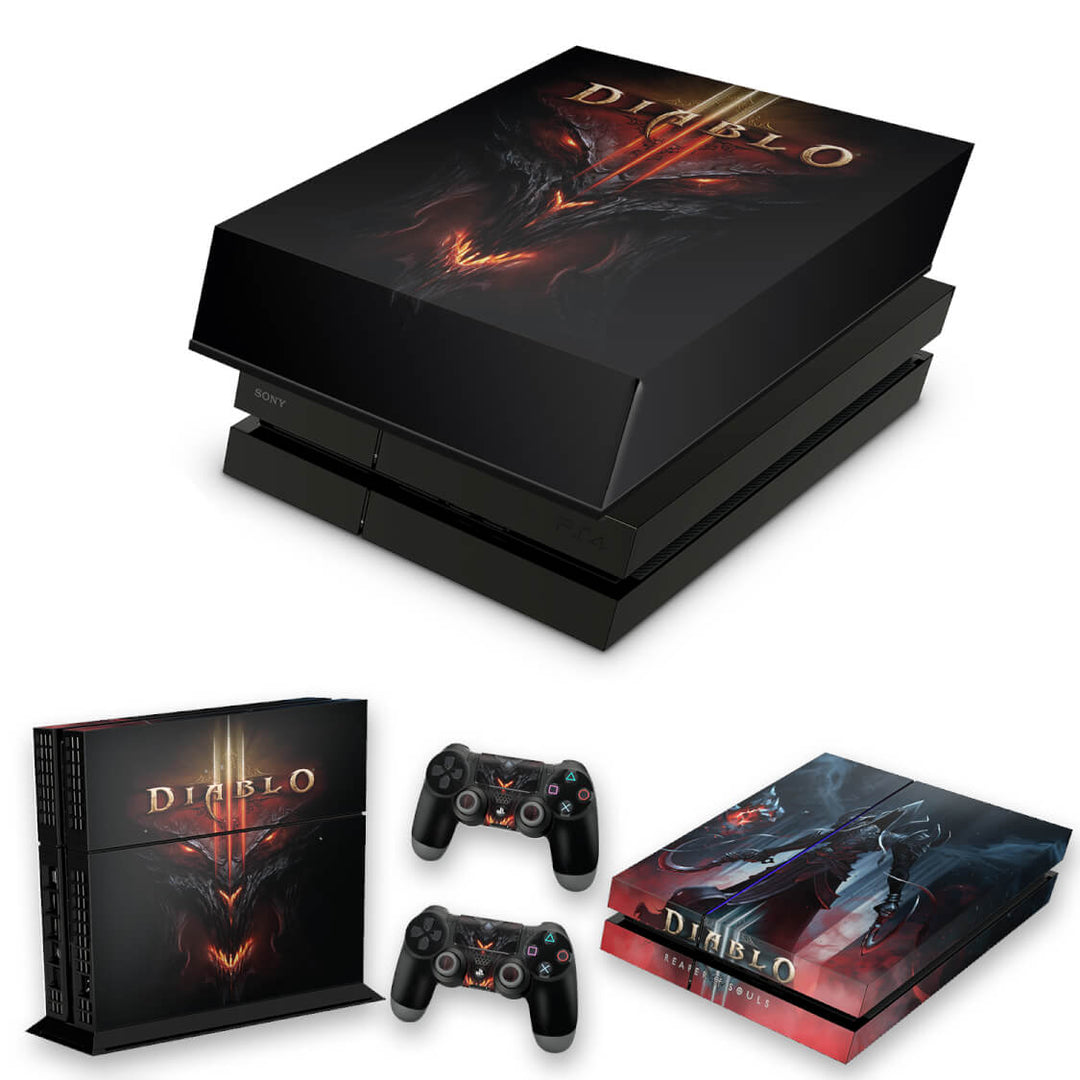 KIT Capa Anti Poeira e Skin Anti-Rage PS4 Fat - Diablo - Pop Arte Skins