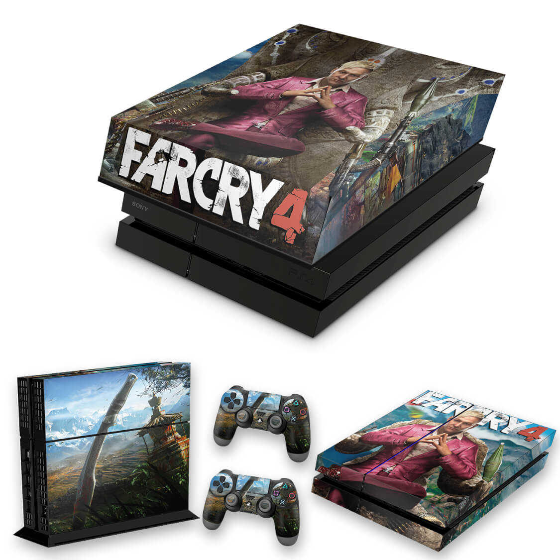 KIT Capa Anti Poeira e Skin Anti-Rage PS4 Fat - Far Cry 4