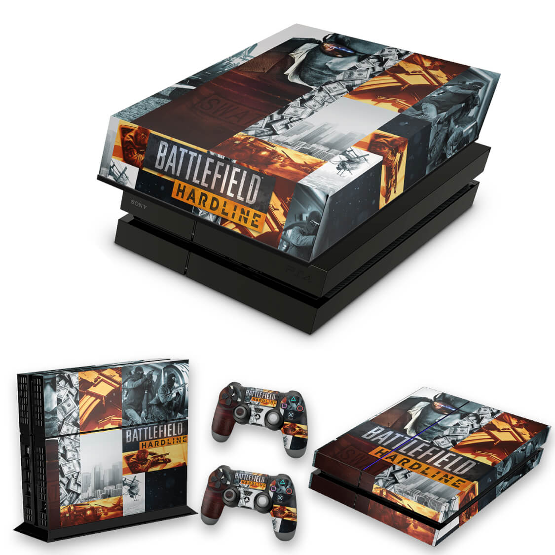 KIT Capa Anti Poeira e Skin Anti-Rage PS4 Fat - Battlefield Hardline