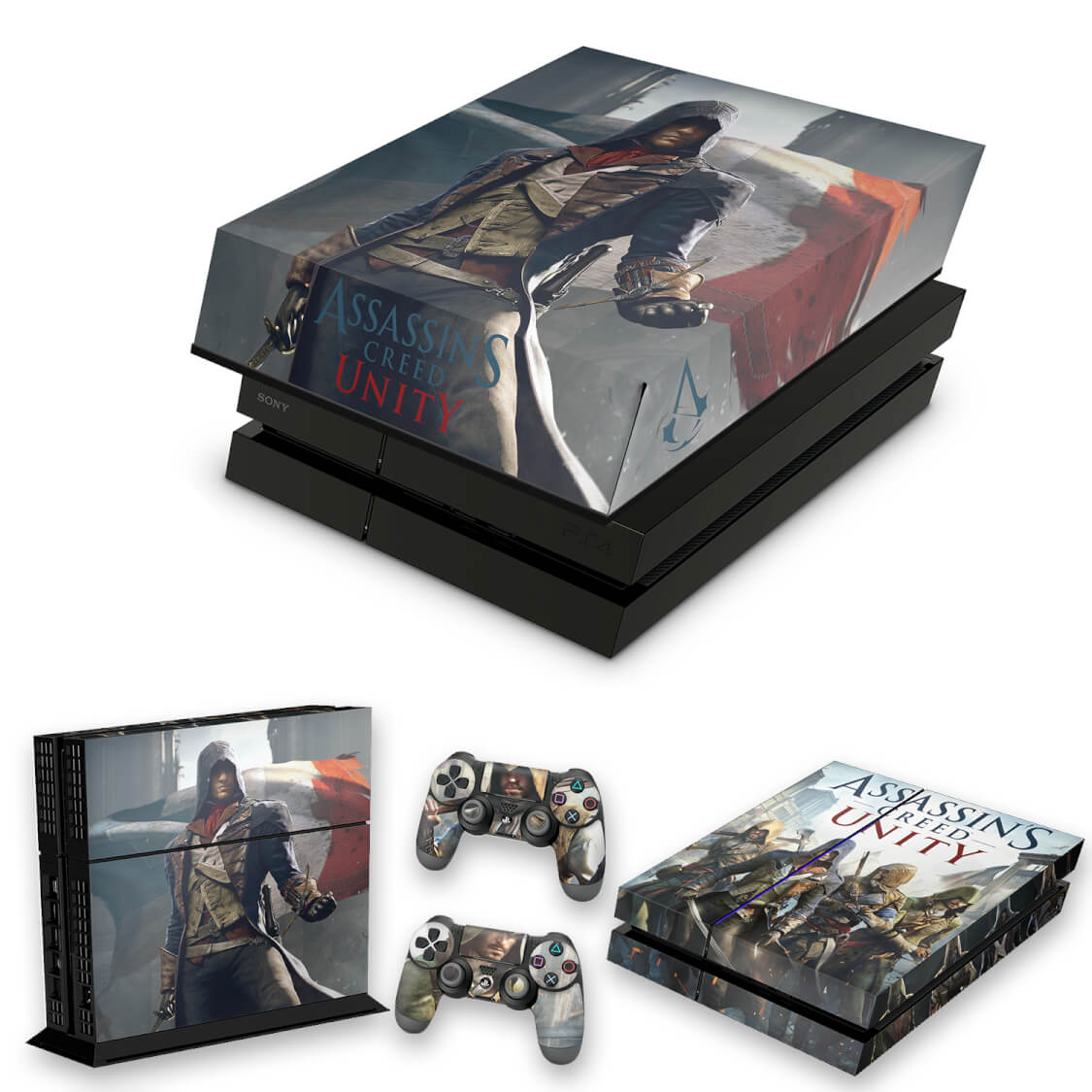 KIT Capa Anti Poeira e Skin Anti-Rage PS4 Fat - Assassins Creed Unity