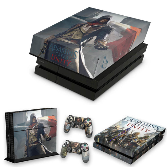 KIT Capa Anti Poeira e Skin Anti-Rage PS4 Fat - Assassins Creed Unity