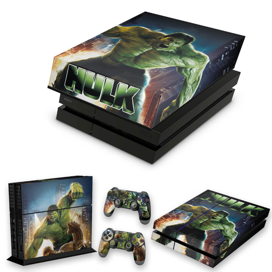KIT Capa Anti Poeira e Skin Anti-Rage PS4 Fat - Hulk - Pop Arte Skins