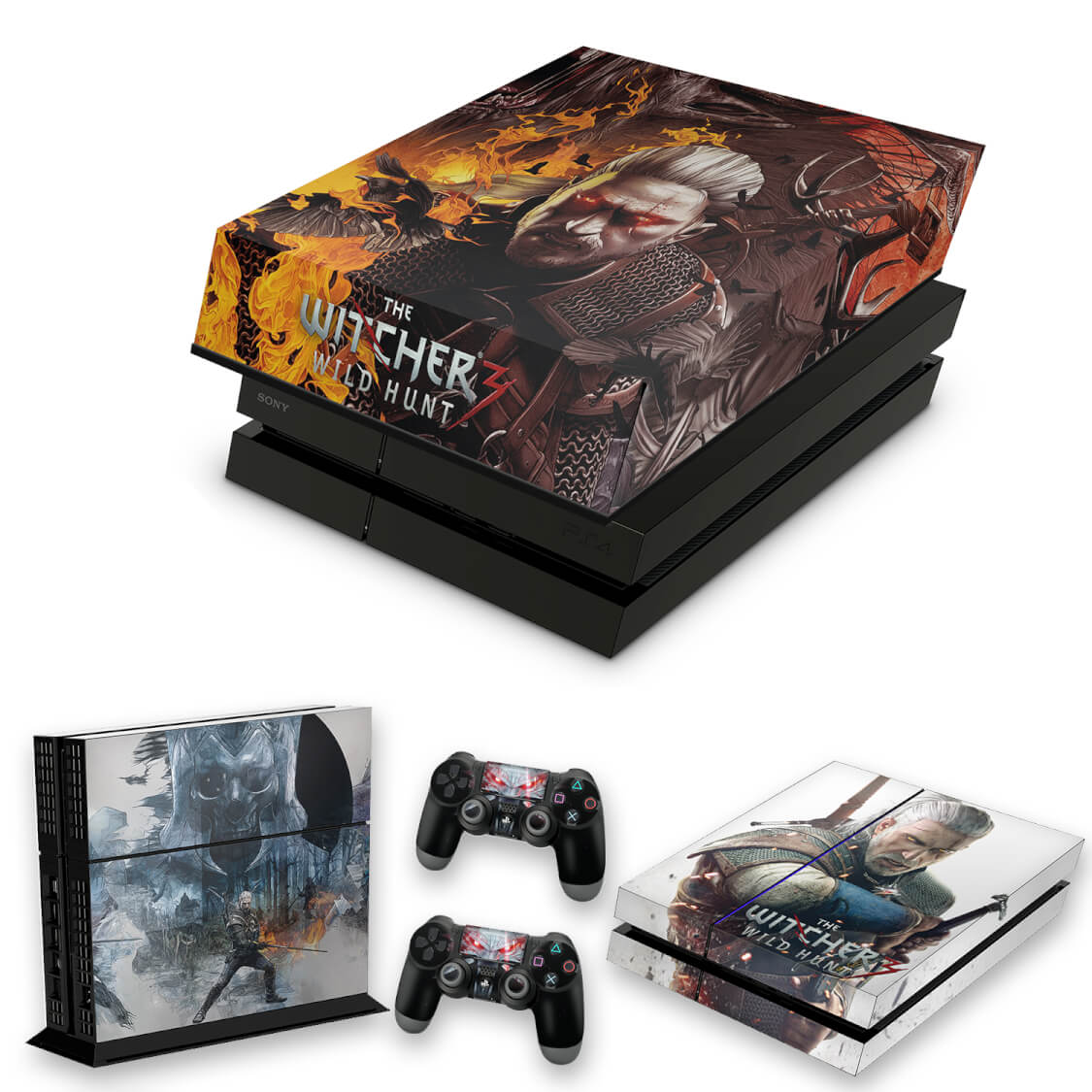 KIT Capa Anti Poeira e Skin Anti-Rage PS4 Fat - The Witcher #B