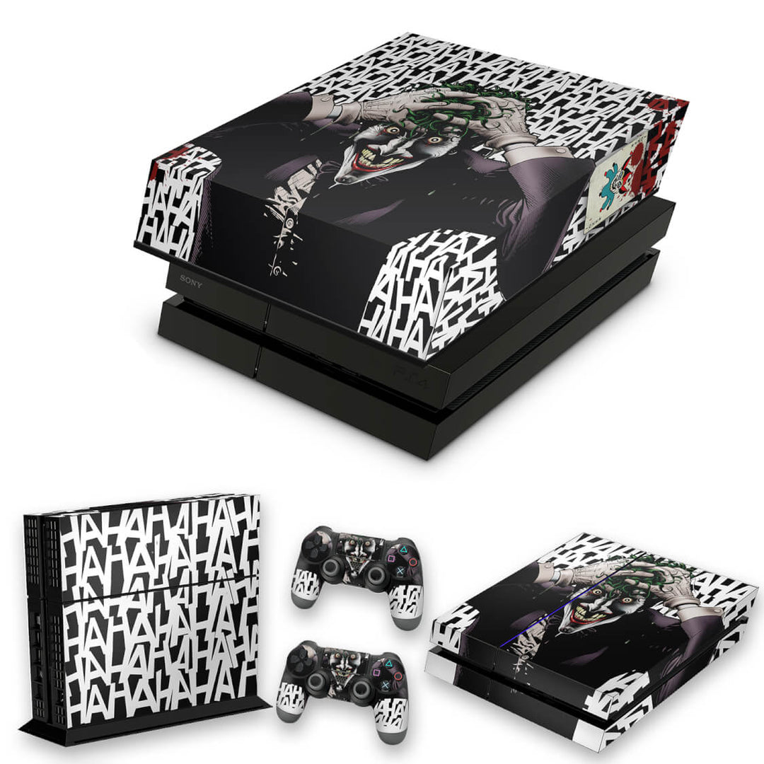 KIT Capa Anti Poeira e Skin Anti-Rage PS4 Fat - Joker Coringa Batman - Pop Arte Skins