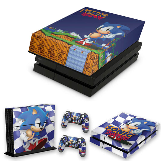 KIT Capa Anti Poeira e Skin Anti-Rage PS4 Fat - Sonic The Hedgehog