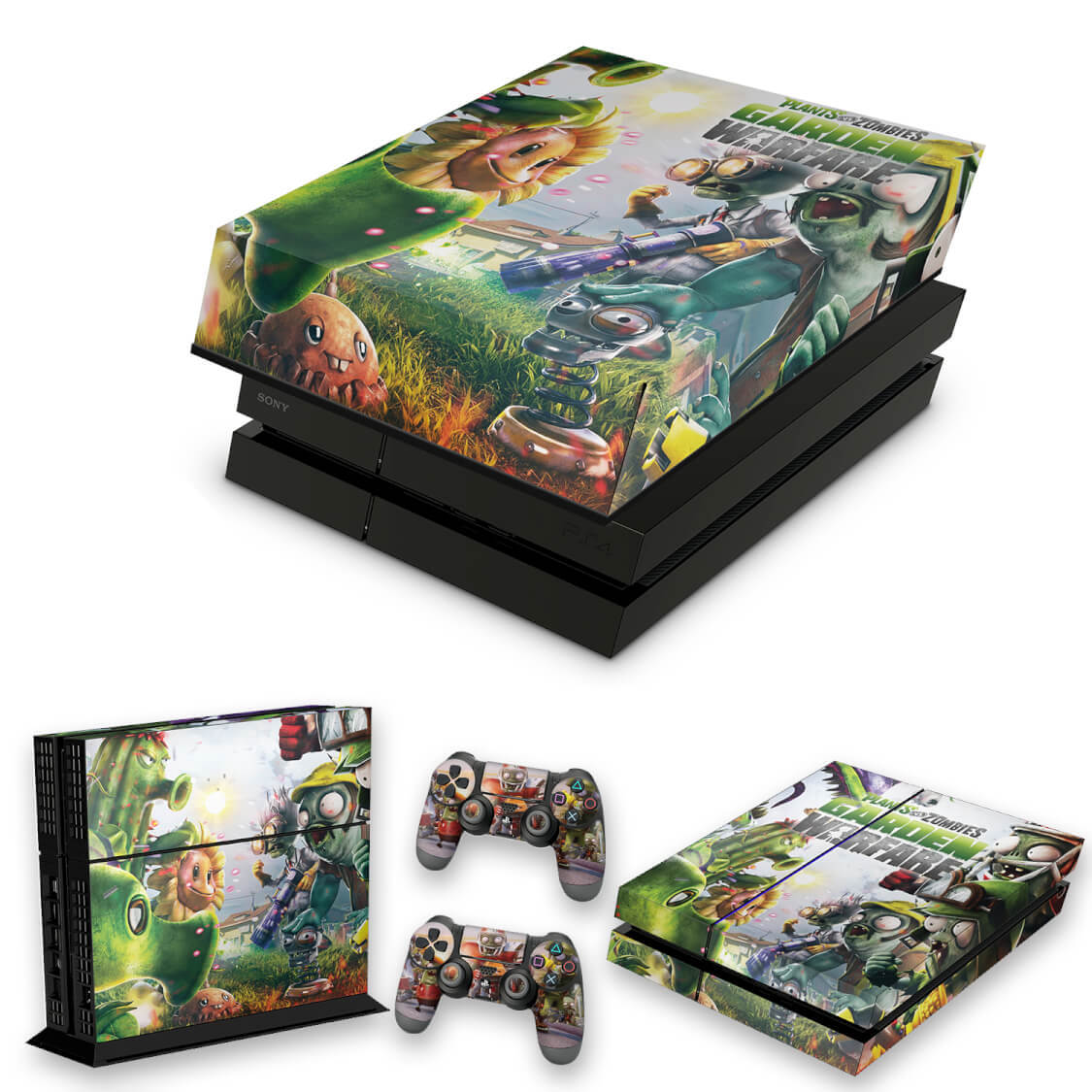 KIT Capa Anti Poeira e Skin Anti-Rage PS4 Fat - Plants Vs Zombies Garden Warfare
