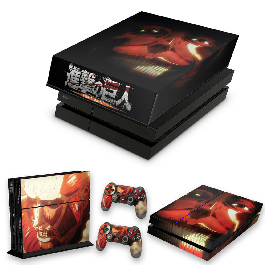 KIT Capa Anti Poeira e Skin Anti-Rage PS4 Fat - Attack On Titan - Shingeki No Kyojin #B