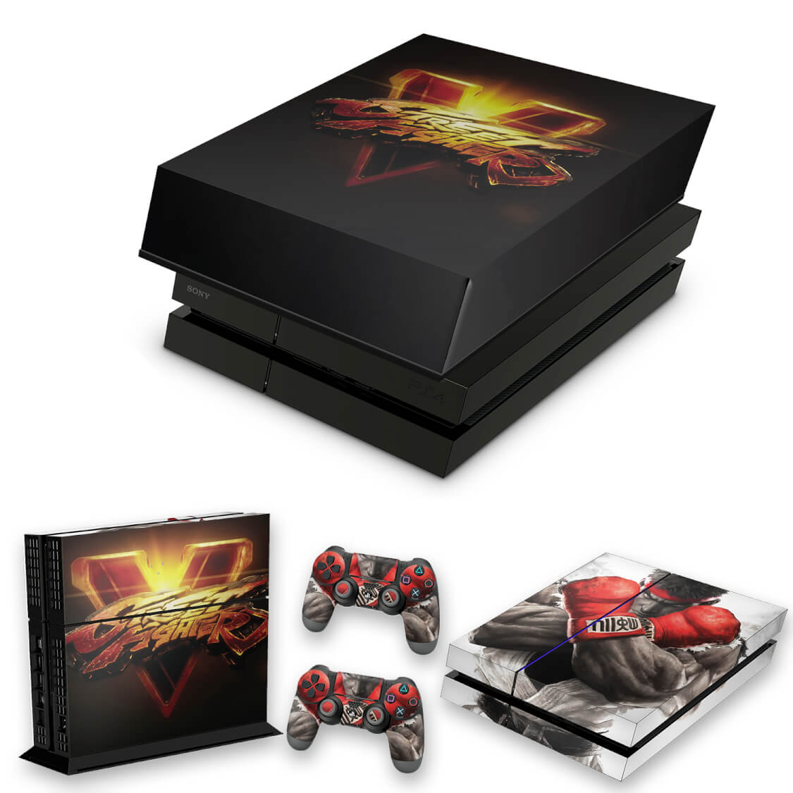 KIT Capa Anti Poeira e Skin Anti-Rage PS4 Fat - Street Fighter V