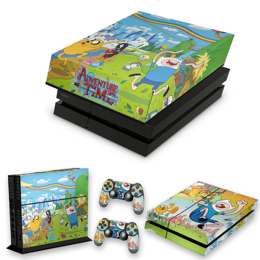 KIT Capa Anti Poeira e Skin Anti-Rage PS4 Fat - Hora De Aventura