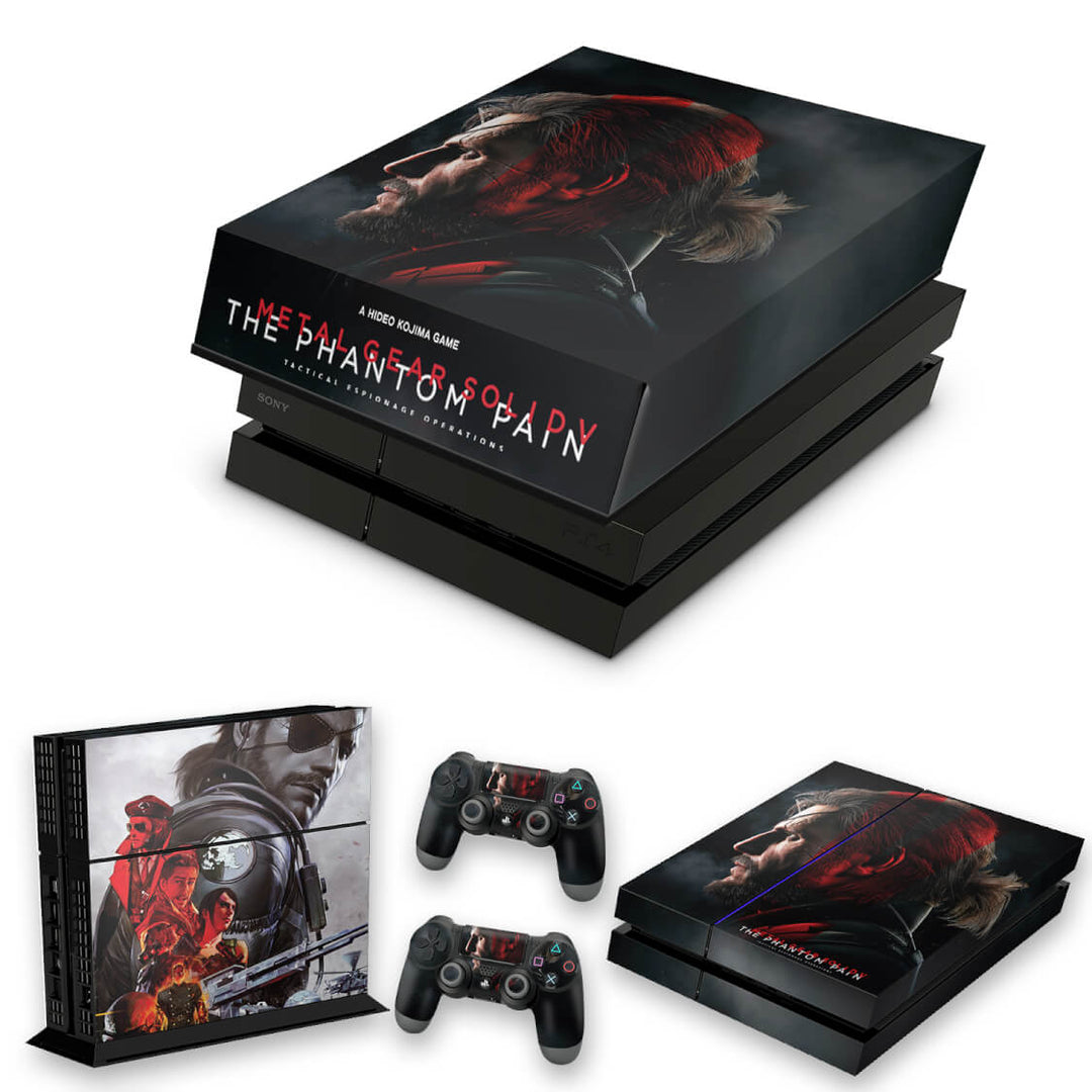 KIT Capa Anti Poeira e Skin Anti-Rage PS4 Fat - Metal Gear Solid 5: The Phantom Pain - Pop Arte Skins