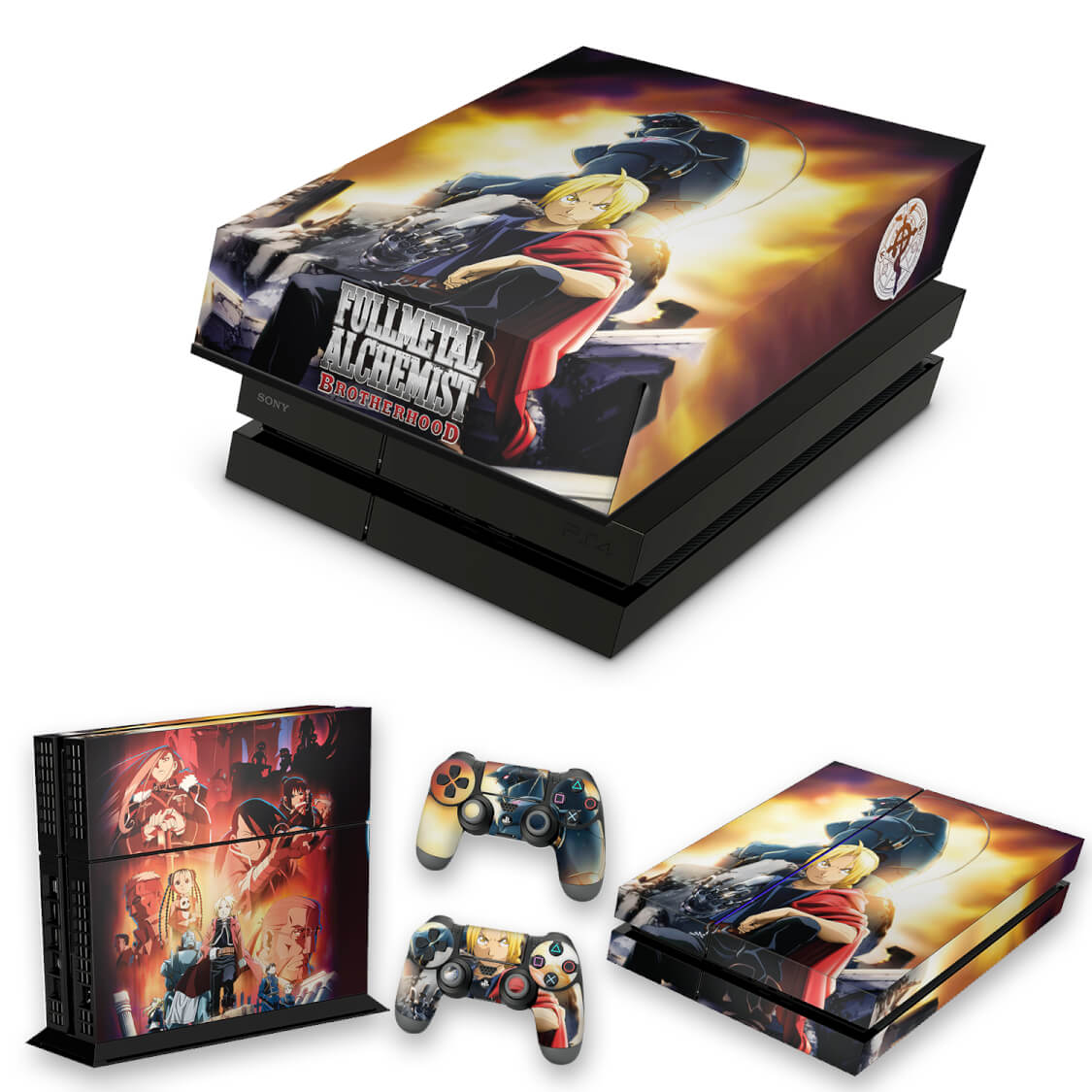 KIT Capa Anti Poeira e Skin Anti-Rage PS4 Fat - Fullmetal Alchemist: Brotherhood