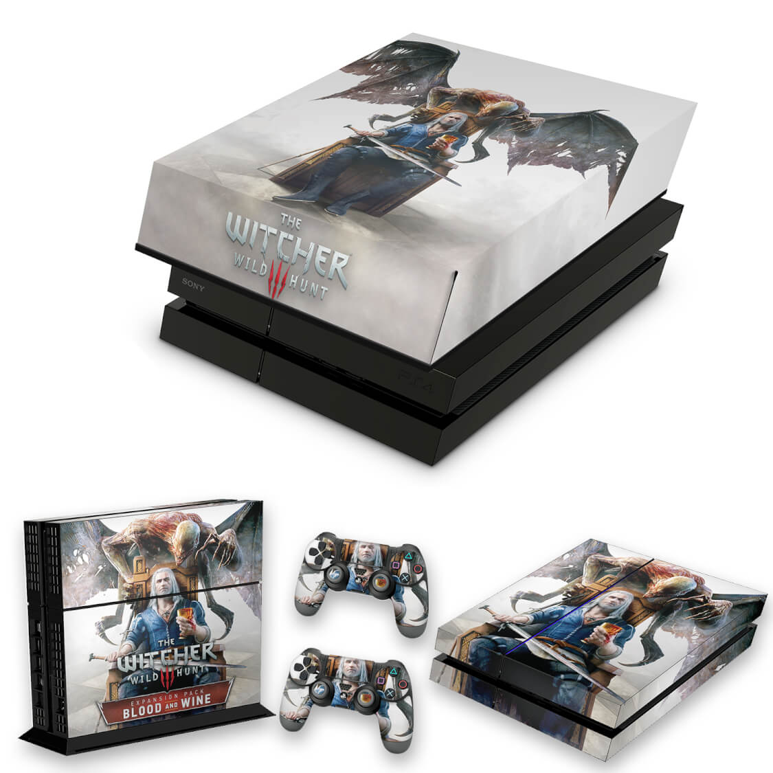 KIT Capa Anti Poeira e Skin Anti-Rage PS4 Fat - The Witcher 3: Wild Hunt - Blood And Wine