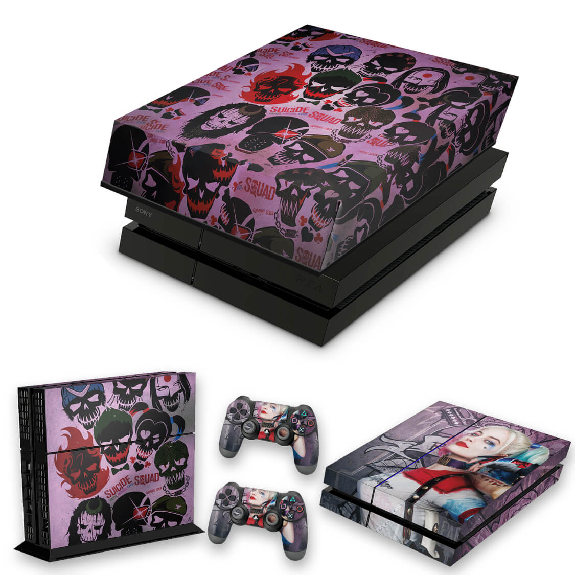 KIT Capa Anti Poeira e Skin Anti-Rage PS4 Fat - Esquadrão Suicida #C