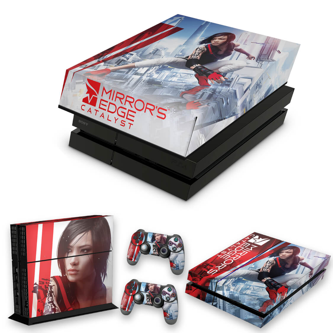KIT Capa Anti Poeira e Skin Anti-Rage PS4 Fat - Mirror'S Edge Catalyst