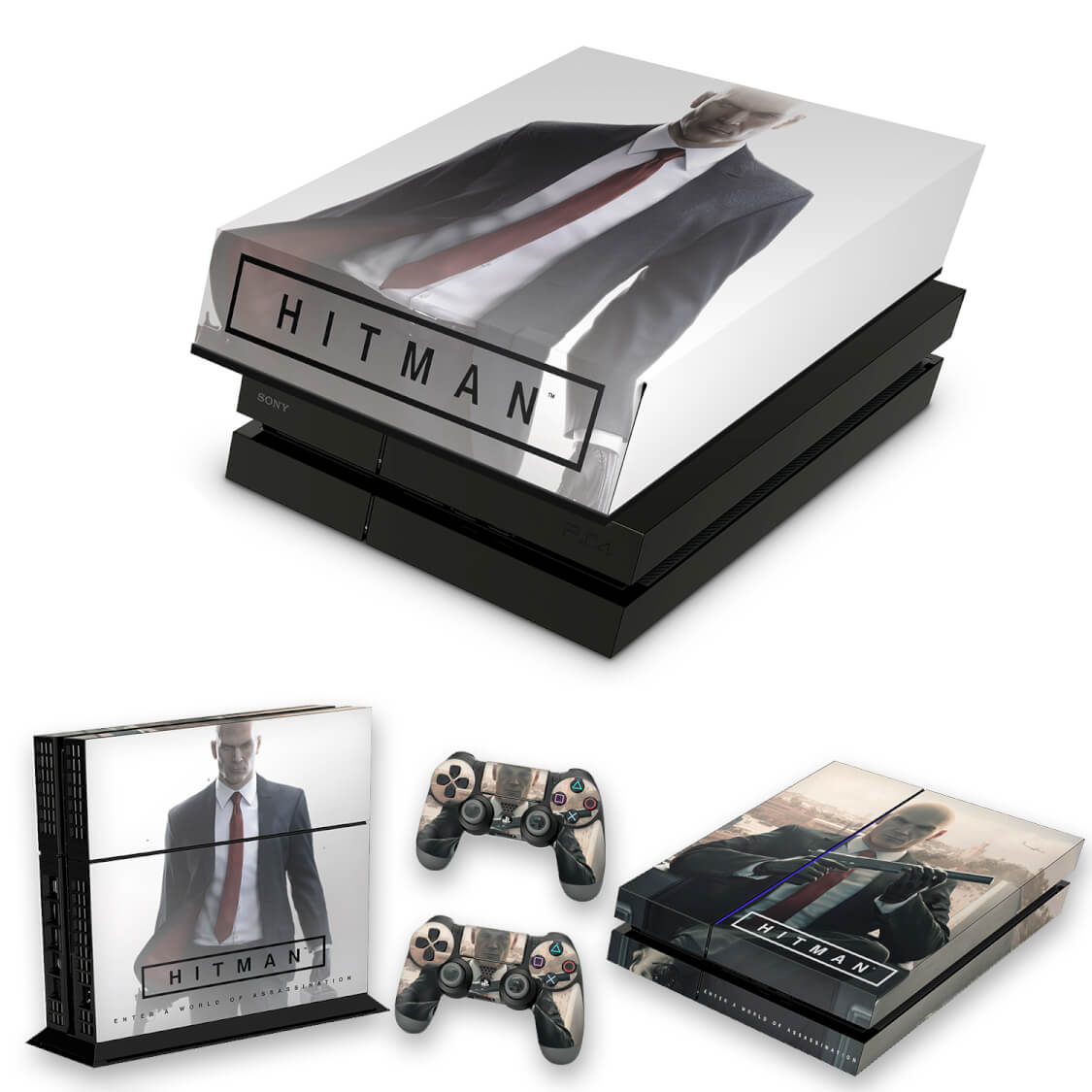 KIT Capa Anti Poeira e Skin Anti-Rage PS4 Fat - Hitman 2016