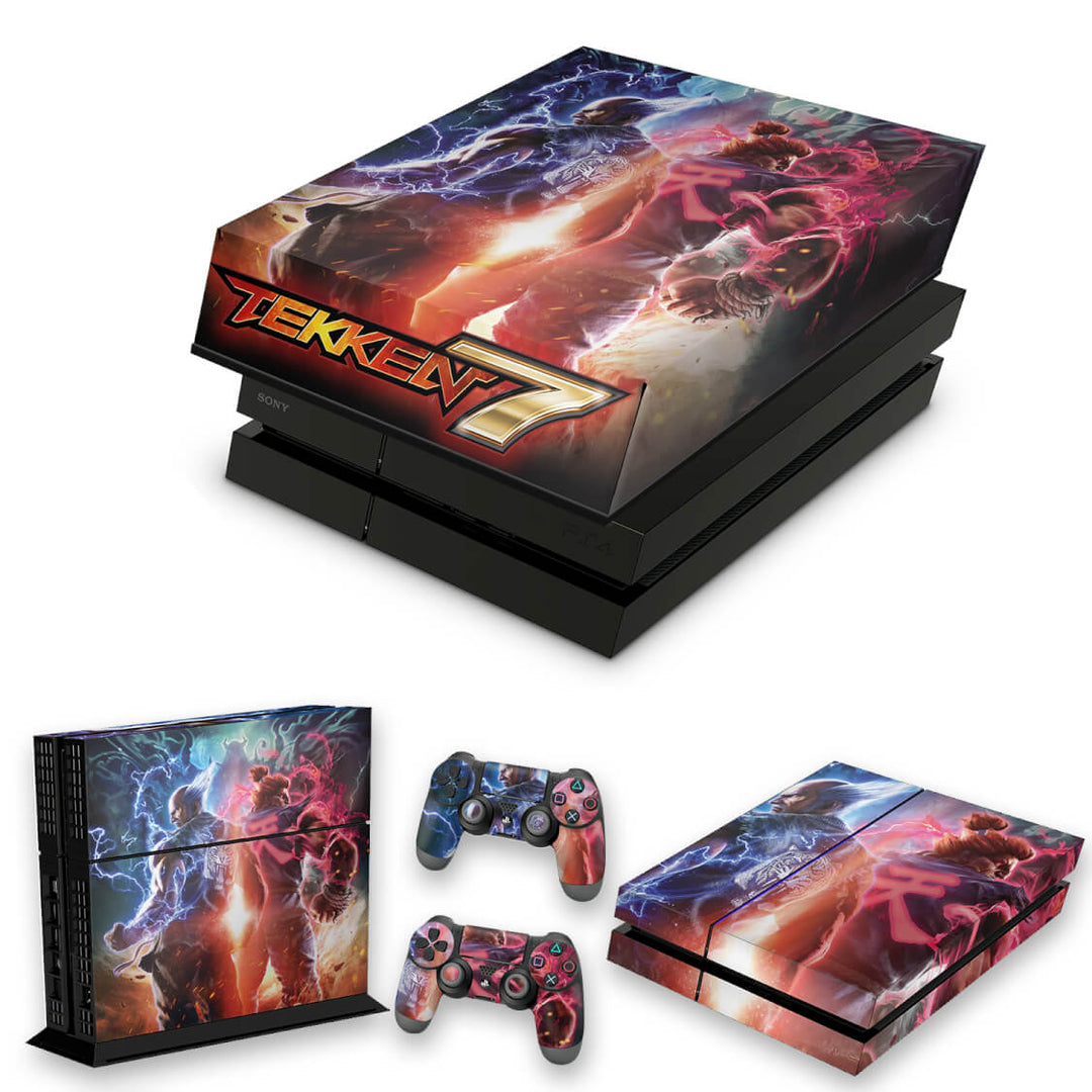 KIT Capa Anti Poeira e Skin Anti-Rage PS4 Fat - Tekken 7 - Pop Arte Skins